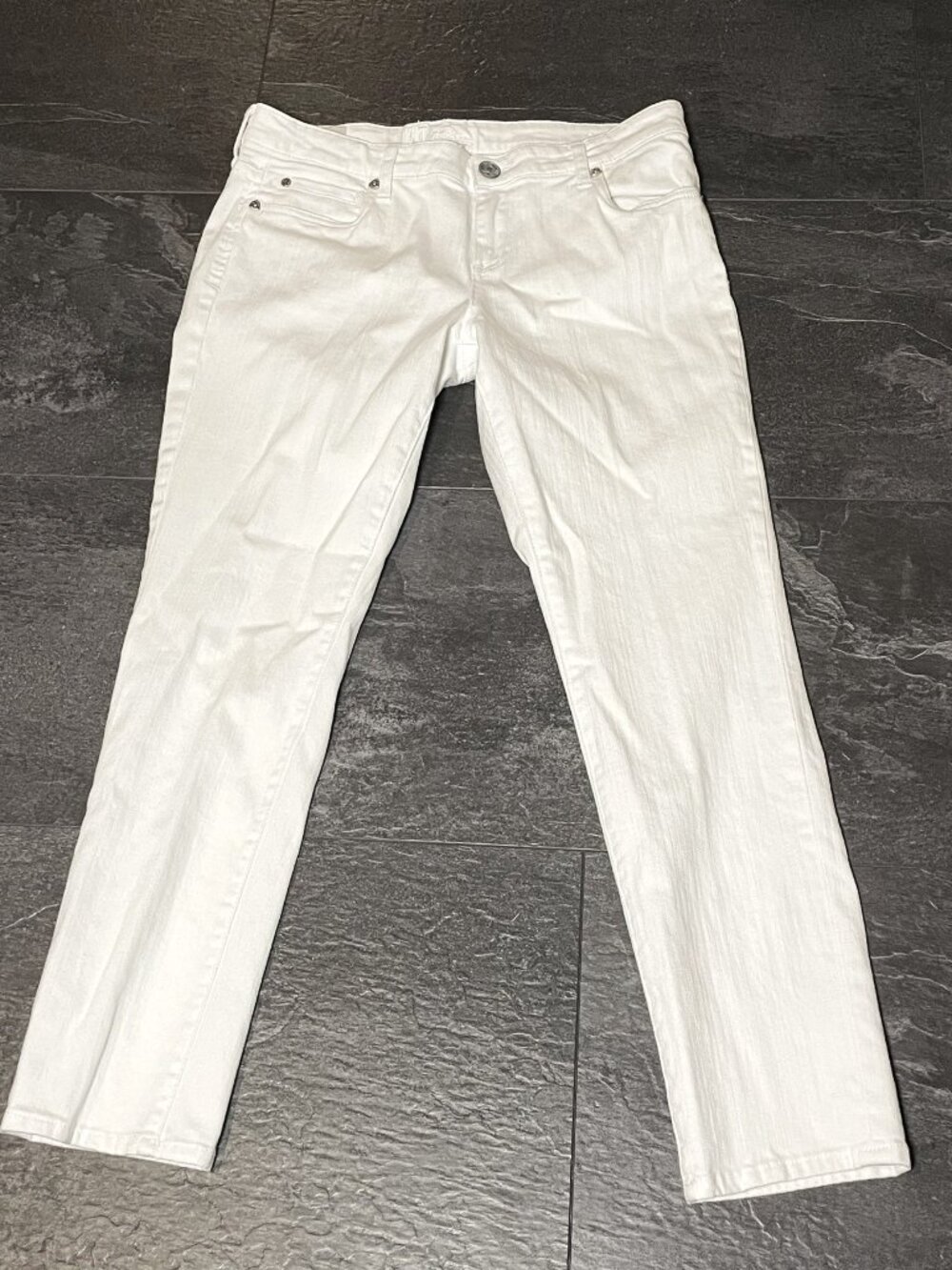 KUT from the Kloth Katy Boyfriend Jeans Women’s 8P Petite White Stretch Denim